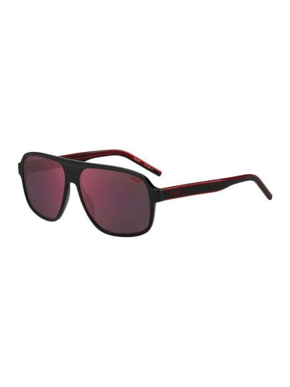 New Authentic Hugo Boss Men's Black with Red Square Acetate Sunglasses